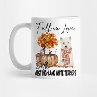 Fall In Love With West Highland White Terrier Thanksgiving Mug